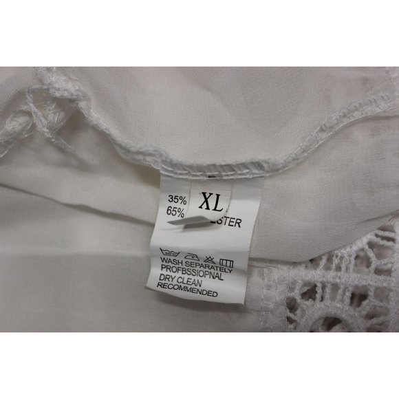 Women's flutter sleeve eyelet lace waist tie front bedroom robe nightgown XL - Picture 8 of 10